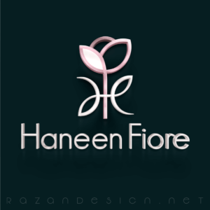 تصميم شعار حنين فيوري - لوجو لوقو ديزاين - flower rose logo design